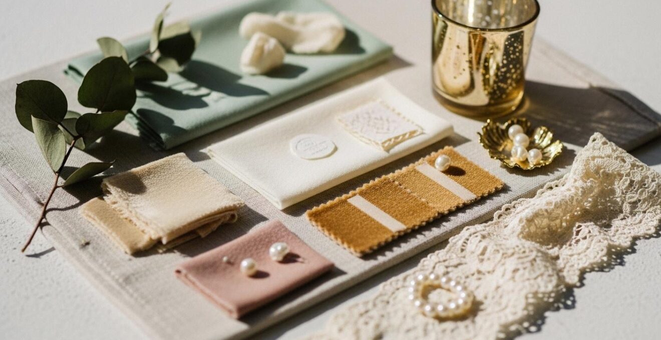 Palette de couleurs harmonieuses pour une table de mariage colorée et équilibrée